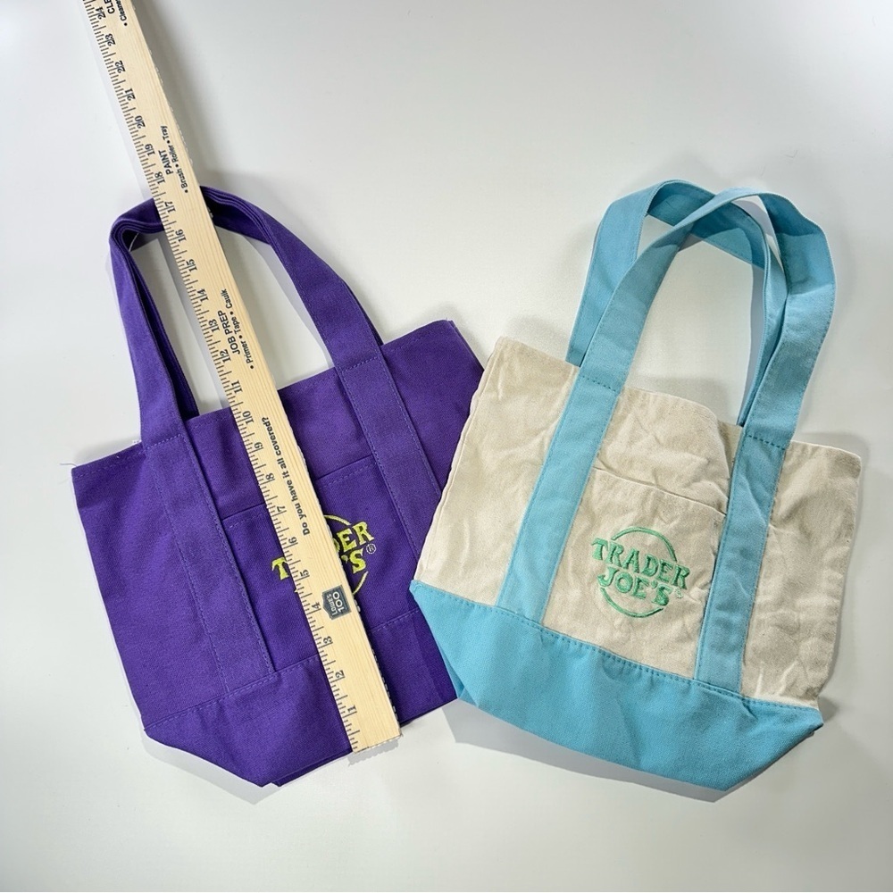 Trader Joe’s mini tote set collectible canvas bags - Picture 11 of 12